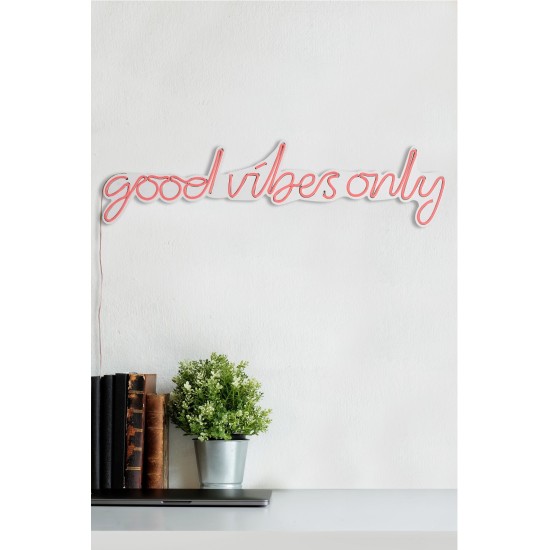 Decorative Plastic Led Lighting Good Vibes Only - Pink Pink Wallxpert Decorative Plastic Led Lighting Good Vibes Only - Pink Pink