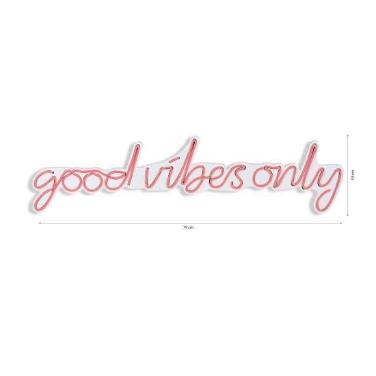 Decorative Plastic Led Lighting Good Vibes Only - Pink Pink Wallxpert Decorative Plastic Led Lighting Good Vibes Only - Pink Pink