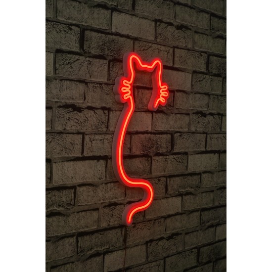 Decorative Plastic Led Lighting Cat - Red Red Decorative Plastic Led Lighting Cat - Red Red
