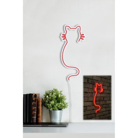 Decorative Plastic Led Lighting Cat - Red Red Decorative Plastic Led Lighting Cat - Red Red