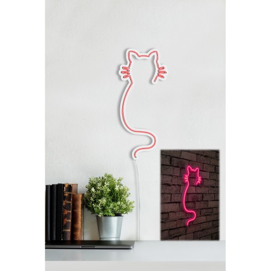 Decorative Plastic Led Lighting Cat - Pink Pink Decorative Plastic Led Lighting Cat - Pink Pink