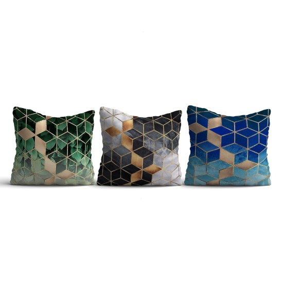 Cushion Set (3 Pieces) HMI-KIR-109 Multicolor Aberto Design Cushion Set (3 Pieces) HMI-KIR-109 Multicolor