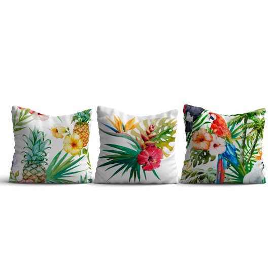 Cushion Cover Set (3 Pieces) HMI-KIR-101 Multicolor Aberto Design Cushion Cover Set (3 Pieces) HMI-KIR-101 Multicolor