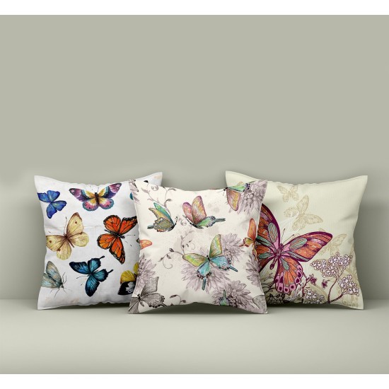Cushion Cover Set (3 Pieces) HMI-KIR-103 Multicolor Aberto Design Cushion Cover Set (3 Pieces) HMI-KIR-103 Multicolor