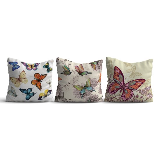 Cushion Cover Set (3 Pieces) HMI-KIR-103 Multicolor Aberto Design Cushion Cover Set (3 Pieces) HMI-KIR-103 Multicolor
