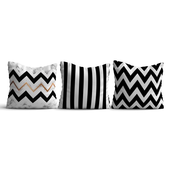 Cushion Cover Set (3 Pieces) HMI-KIR-108 Multicolor Aberto Design Cushion Cover Set (3 Pieces) HMI-KIR-108 Multicolor