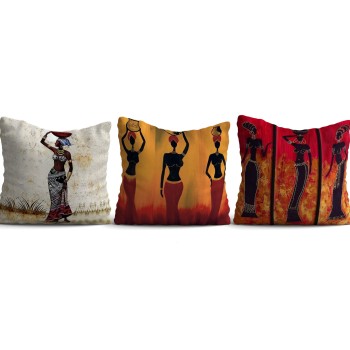Cushion Cover Set (3 Pieces) HMI-KIR-113 Multicolor