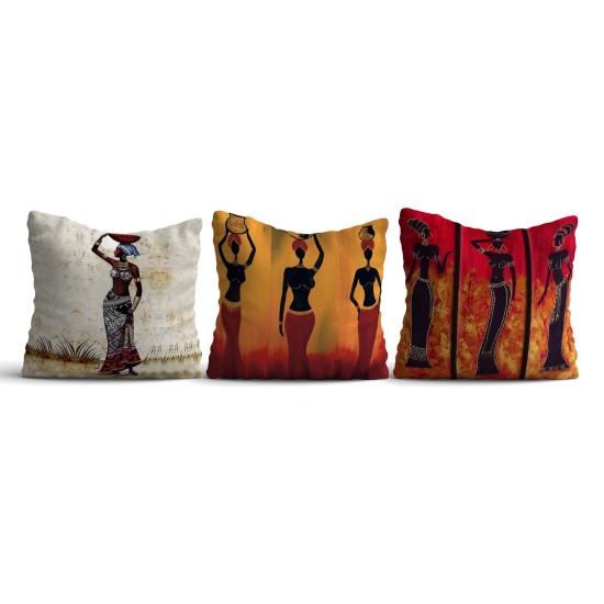 Cushion Cover Set (3 Pieces) HMI-KIR-113 Multicolor Aberto Design Cushion Cover Set (3 Pieces) HMI-KIR-113 Multicolor