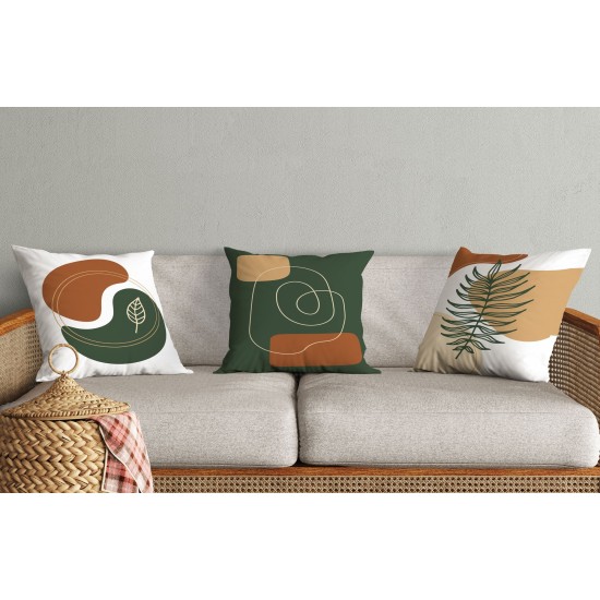 Cushion Cover Set (3 Pieces) HMI-KIR-126 Multicolor Aberto Design Cushion Cover Set (3 Pieces) HMI-KIR-126 Multicolor