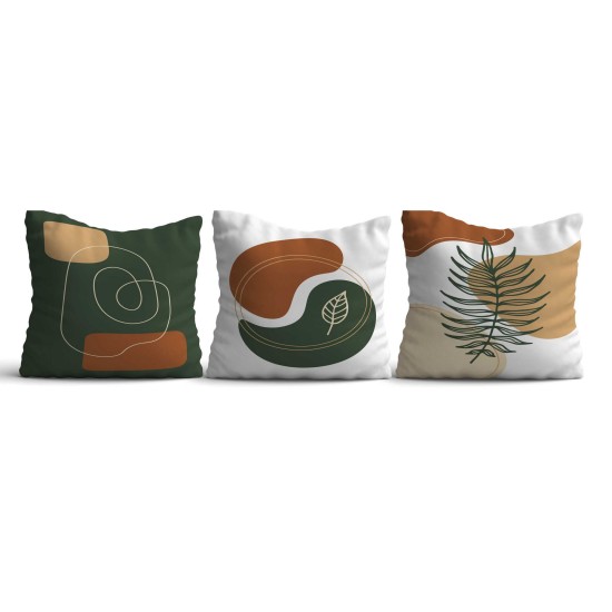 Cushion Cover Set (3 Pieces) HMI-KIR-126 Multicolor Aberto Design Cushion Cover Set (3 Pieces) HMI-KIR-126 Multicolor