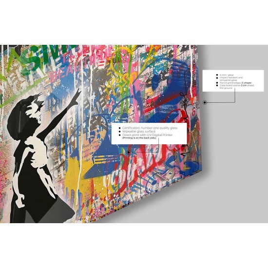Decorative Tempered Glass Painting CAM4124_5050 Multicolor Wallxpert Decorative Tempered Glass Painting CAM4124_5050 Multicolor