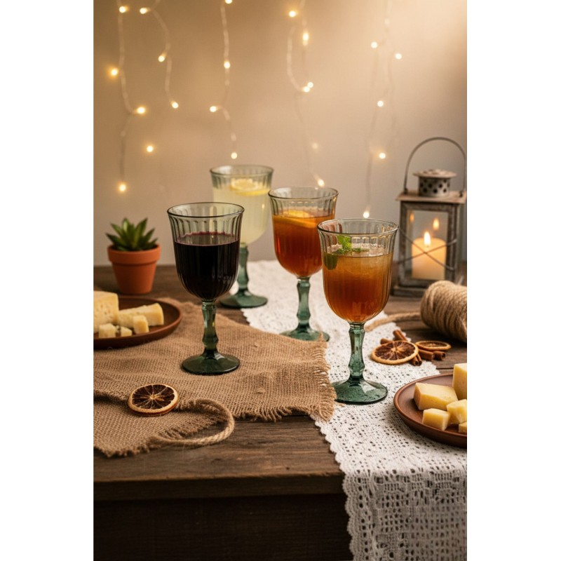 Wine Glass Set (4 Pieces) RAKLE346 Green