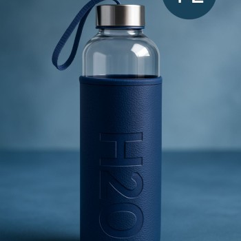 Glass Bottle F40125 Navy Blue