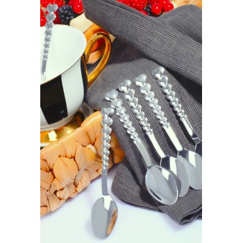 Spoon Set (12 Pieces) Ozd - yeni - kalp - cay Silver