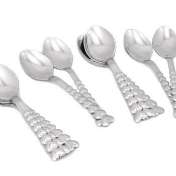 Spoon Set (12 Pieces) Ozd - yeni - kalp - cay Silver