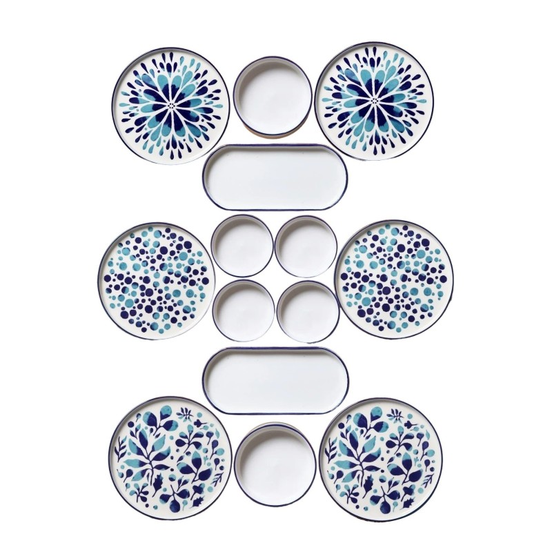 Hermia Breakfast Set (14 Pieces) MCH09211 Blue
White