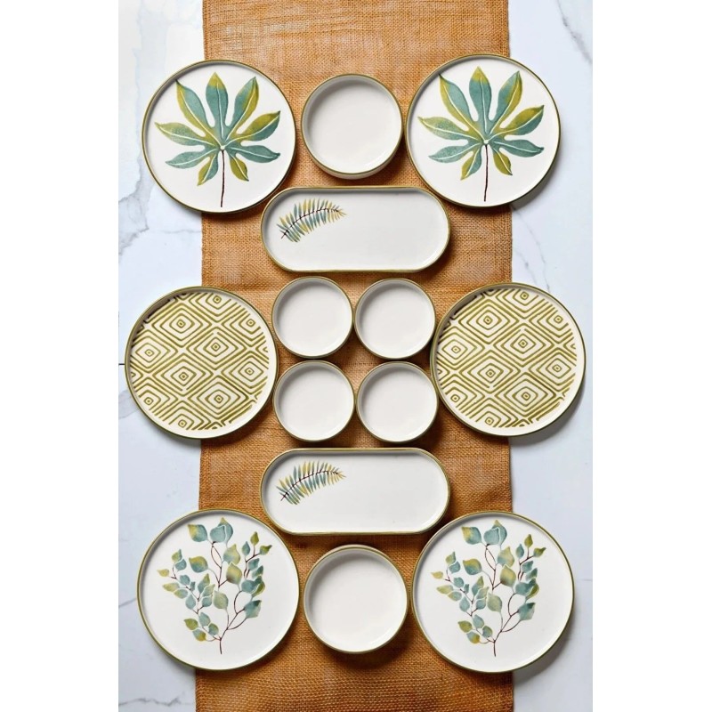 Σετ Πιάτα (14 Τεμάχια) MICHALIA - Χρώμα Multicolor