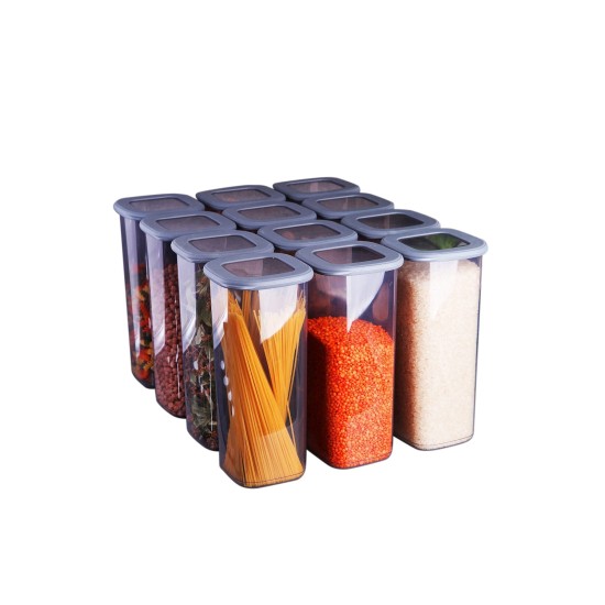 Hermia Storage Box Set (12 Pieces) BNMPOLYAS12-170 Grey