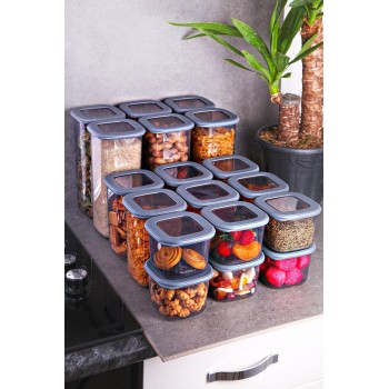 Storage Box Set (18 Pieces) BNMPOLYAS18-51217 Grey