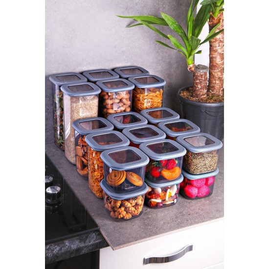 Hermia Storage Box Set (18 Pieces) BNMPOLYAS18-51217 Grey