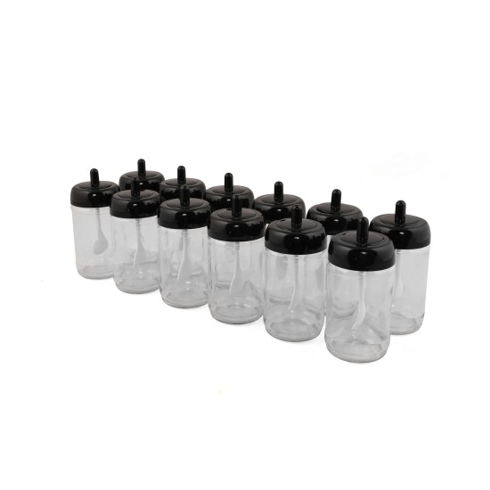 Hermia Spice Jar Set (12 Pieces) 12 - li - aydo - baharatlik Black