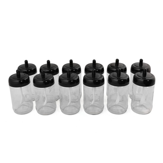 Hermia Spice Jar Set (12 Pieces) 12 - li - aydo - baharatlik Black