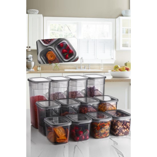 Storage Box Set (12 Pieces) BNMPEGYAR12-132320 Anthracite Hermia Storage Box Set (12 Pieces) BNMPEGYAR12-132320 Anthracite