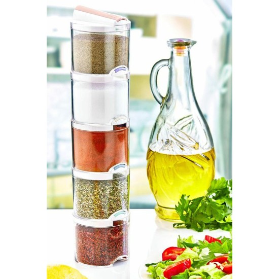Spice Jar Set (5 Pieces) FT - 050 White Hermia Spice Jar Set (5 Pieces) FT - 050 White