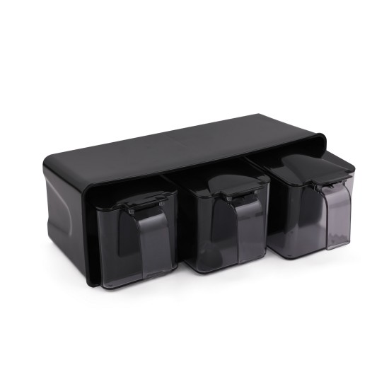 Spice Jar Set (4 Pieces) L-00677 Black
Silver