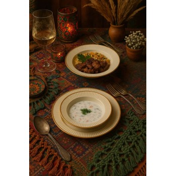 Dinner Set (24 Pieces) MCH0011208 White
Gold