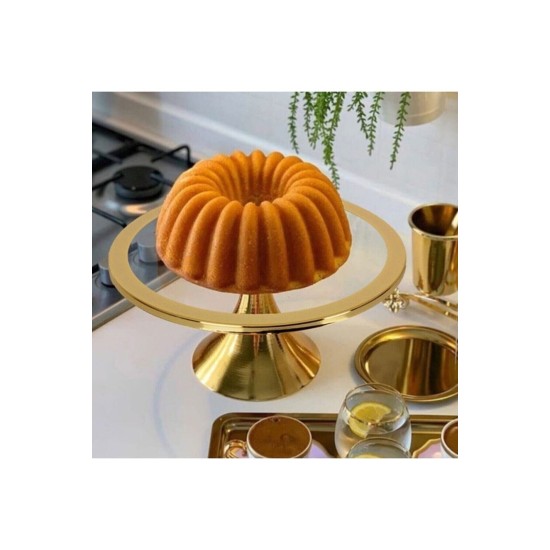 Cake Serving Plate Pst 01 - Gold Gold