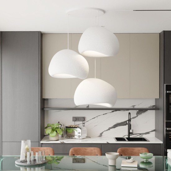 Chandelier Wabi Sabi Claylights - White White Chandelier Wabi Sabi Claylights - White White