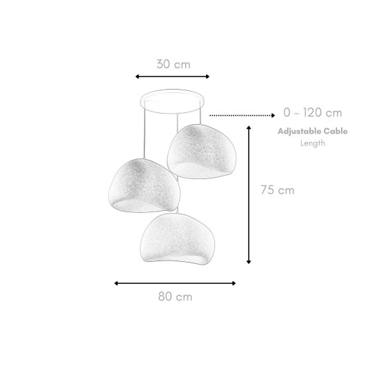Chandelier Wabi Sabi Claylights - White White Chandelier Wabi Sabi Claylights - White White