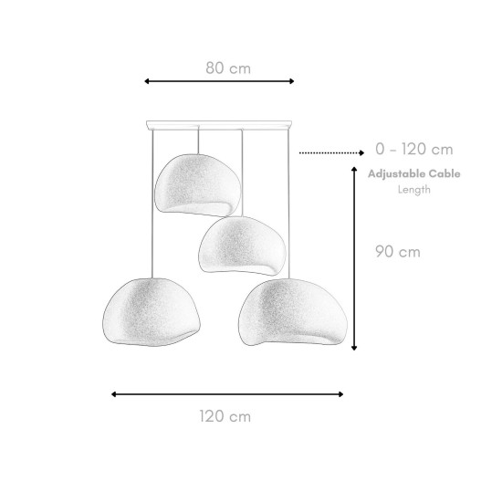 Chandelier Wabi Sabi Yugen Lights - White White Chandelier Wabi Sabi Yugen Lights - White White