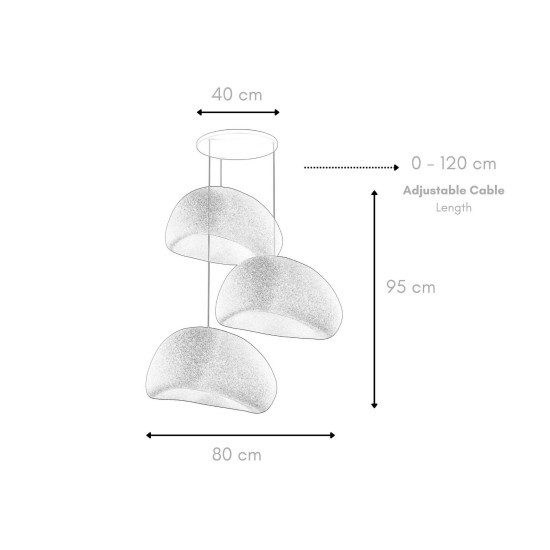 Chandelier Wabi Sabi Nami - Concrete Grey Concrete Grey Chandelier Wabi Sabi Nami - Concrete Grey Concrete Grey
