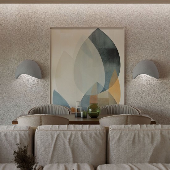 Wall Lamp Set (2 Pieces) Wabi Sabi Shell - Concrete Grey Concrete Grey