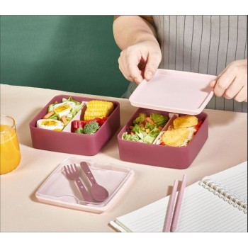 Lunch Box Set (2 Pieces) EM-1013 Pink