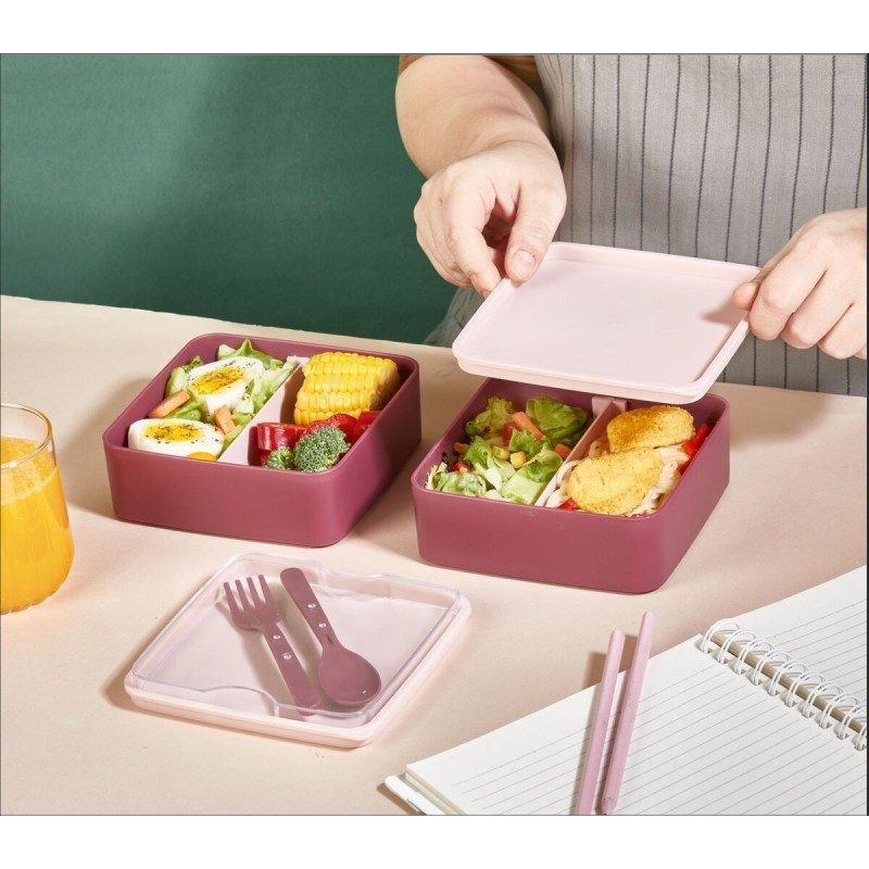 Hermia Lunch Box Set (2 Pieces) EM-1013 Pink