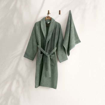 Bathrobe Set (2 Pieces) 1050A-071-2 Green