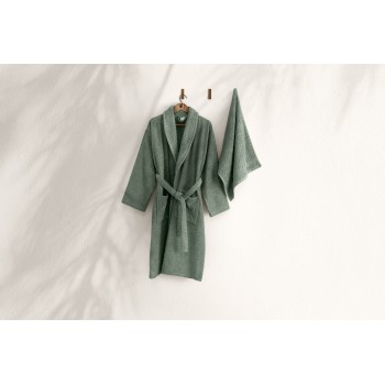 Bathrobe Set (2 Pieces) 1050A-071-1 Green
