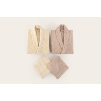 Family Bathrobe Set (4 Pieces) 1062A-047-1 Powder
Cream
