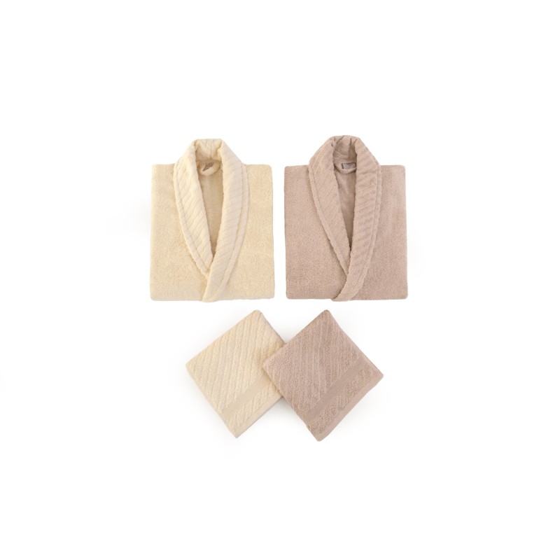 Lessentiel Family Bathrobe Set (4 Pieces) 1062A-047-1 Powder
Cream