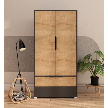 Wardrobe Flora 90 - Anthracite, Sapphire Oak Anthracite
Sapphire Oak