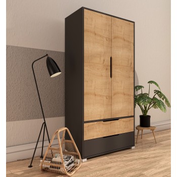 Wardrobe Flora 90 - Anthracite, Sapphire Oak Anthracite
Sapphire Oak