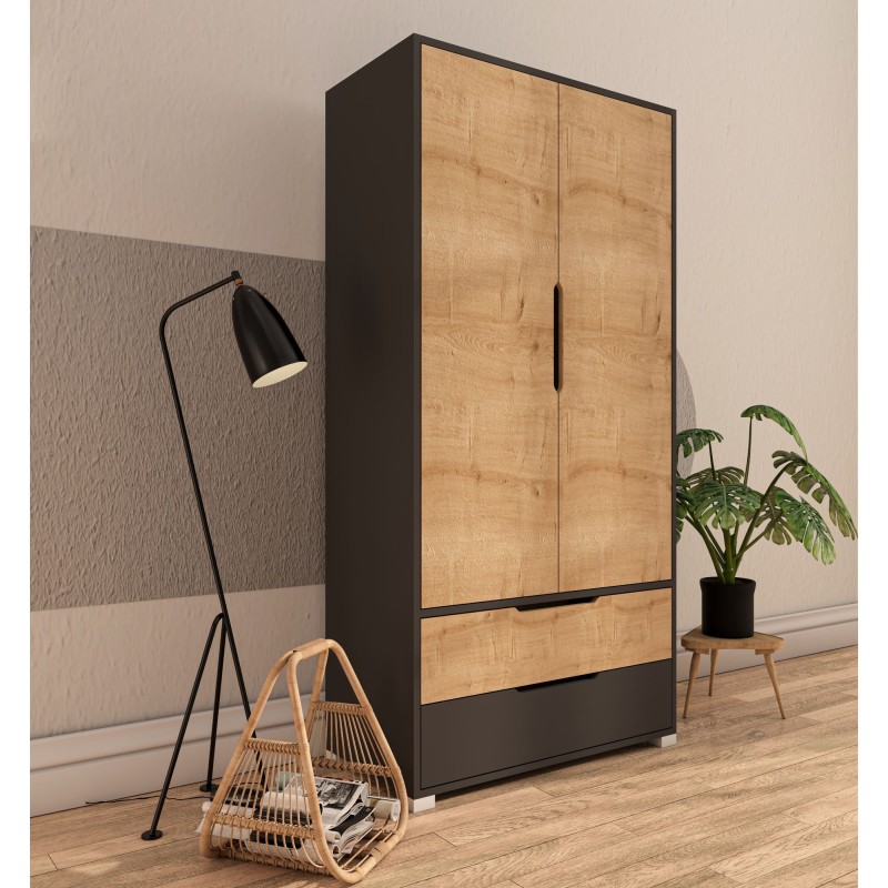 Wardrobe Flora 90 - Anthracite, Sapphire Oak Anthracite
Sapphire Oak