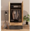 Wardrobe Flora 90 - Anthracite, Sapphire Oak Anthracite
Sapphire Oak