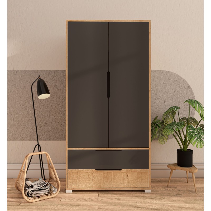 Wardrobe Flora 90 - Sapphire Oak, Anthracite Sapphire Oak
Anthracite