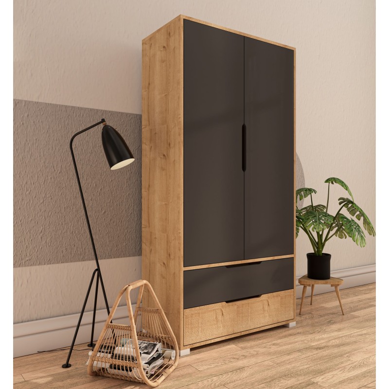 Wardrobe Flora 90 - Sapphire Oak, Anthracite Sapphire Oak
Anthracite