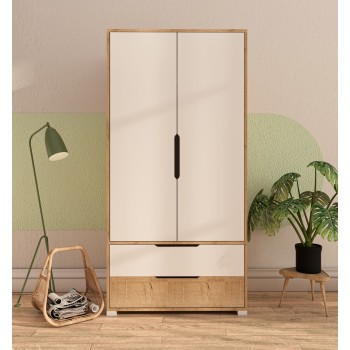 Wardrobe Flora 90 - Sapphire Oak, White Sapphire Oak
White