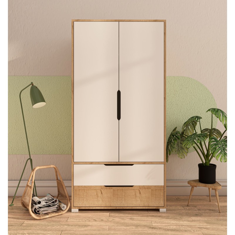 Wardrobe Flora 90 - Sapphire Oak, White Sapphire Oak
White